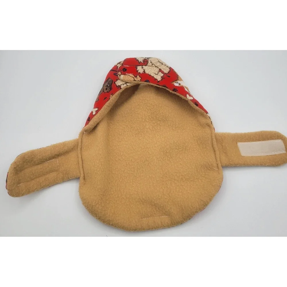 Small Dog‎ apperal Fleece Lined Vest Red Multi Breed Puppy Coat Adjustable